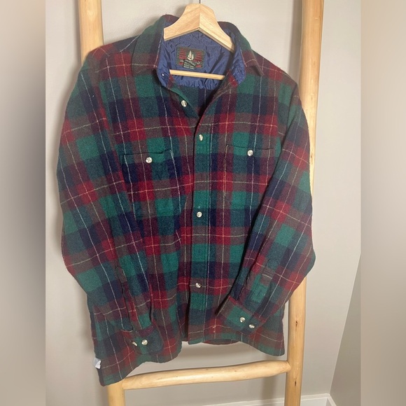 Vintage Mervyn’s High Sierra Plaid Flannel Wool blend button long sleeve Y2K - Picture 4 of 11